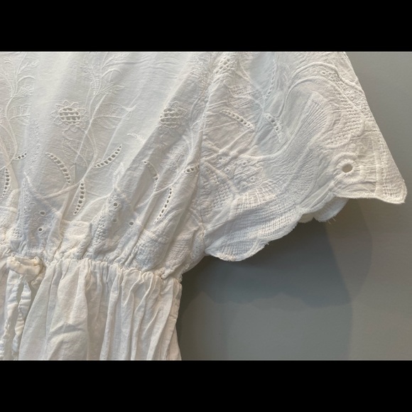 White Short-Sleeve Sundress - Picture 7 of 9